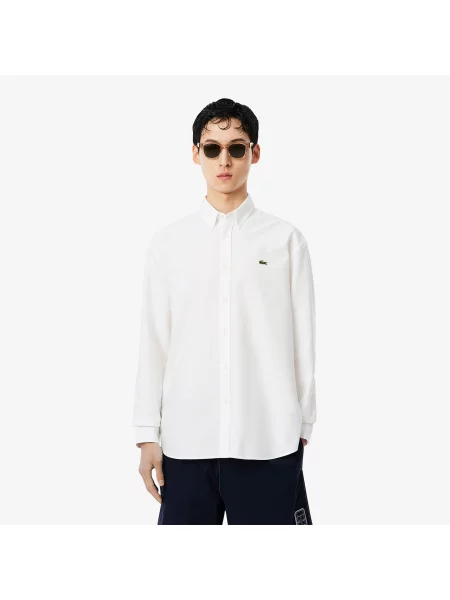 Lacoste Koszula Oxford Regular Fit biała