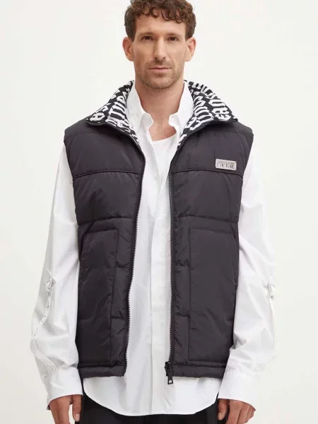 Versace Jeans Couture Пухен елек с две лица черно