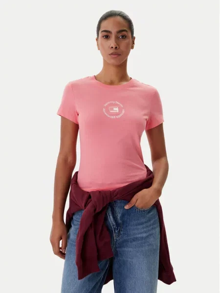 Тениска Tommy Jeans розово
