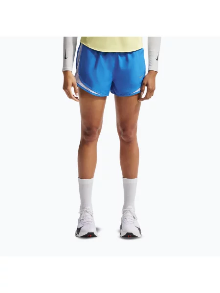 Pantaloni scurți de alergare pentru femei Nike Tempo Dri-Fit Mid-Rise light photo blue albastru