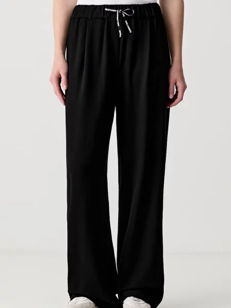 Karl Lagerfeld Jeans pantaloni de trening pentru femei cu vâscoză negru