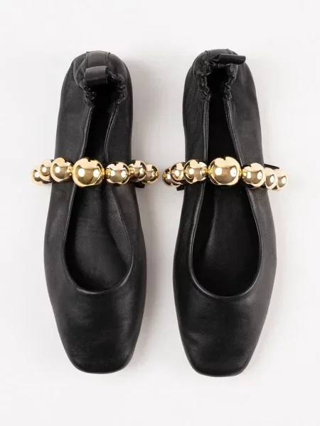 Kožené balerínky Souliers Martinez FLAMENCA čierna