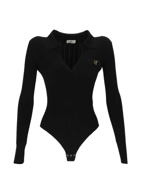 Body Elisabetta Franchi tricotate cu autograf negru