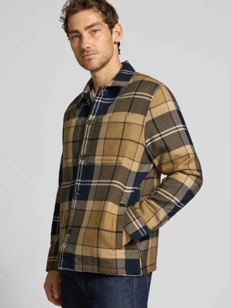 Kurtka koszulowa z czystej bawełny model OVERSHIRT' Barbour beżowa