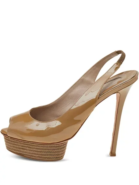 Sandale Le Silla din piele de lac slingback