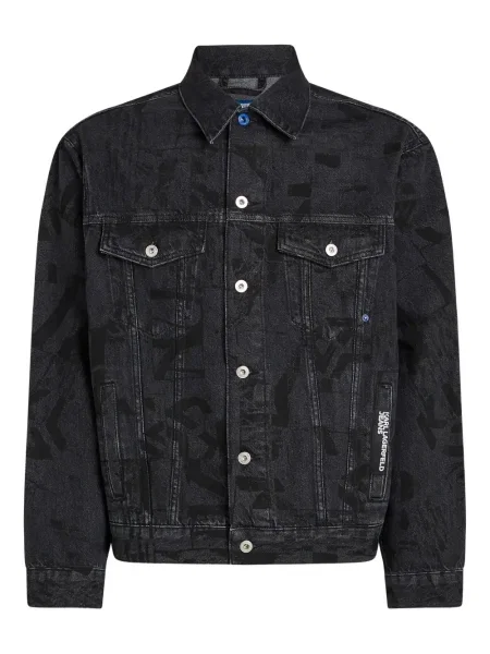 Geacă de blugi Karl Lagerfeld Jeans cu imagine negru