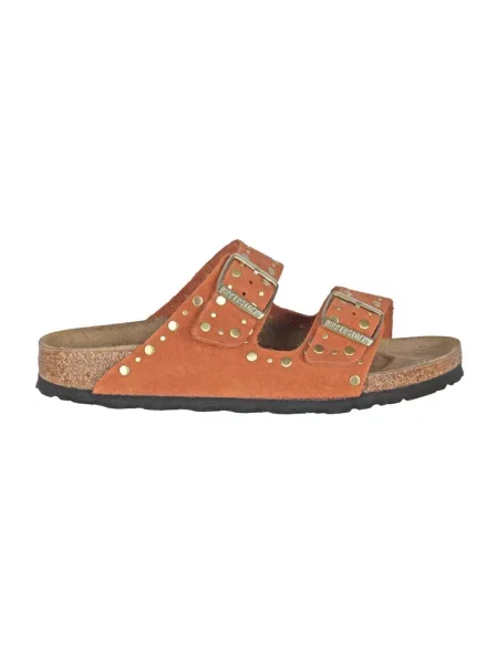 Klapki Birkenstock zamszowe pomarańczowe