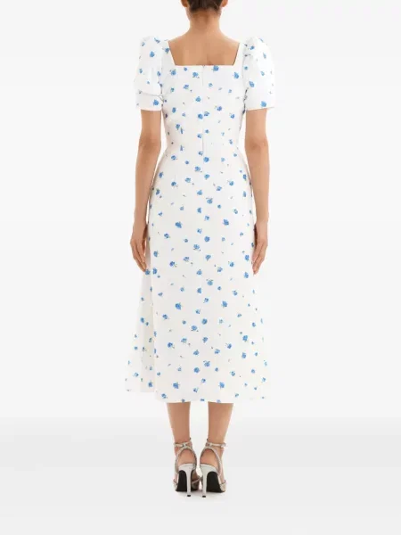 Rochie Post Meridiem cu model floral de costum alb