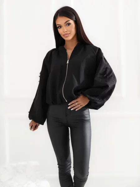 Bomber jakna Italy Moda crna