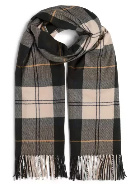 Szal z wzorem na całej powierzchni model HAILES' Barbour zielona