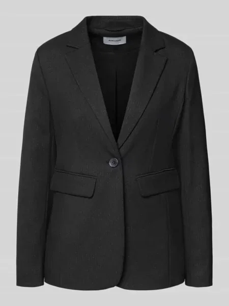 Żakiet o kroju slim fit z kołnierzem z połami More & More czarna