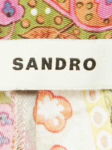 Pantaloni Sandro din crep evazate