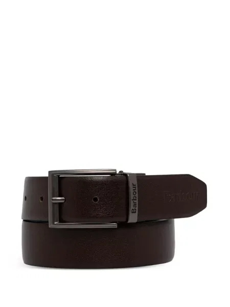 Cu centură reversibil curea Barbour din piele maro
