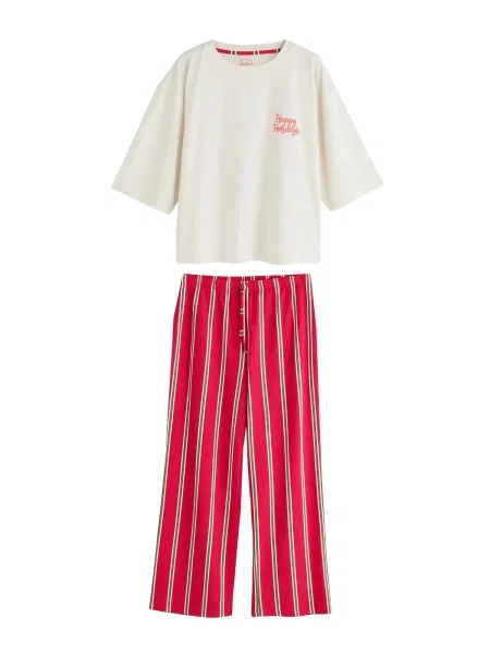 Next Pijama ecru / galben / verde roșu