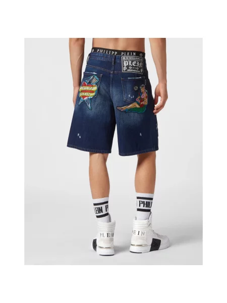 Szorty jeansowe Philipp Plein niebieskie