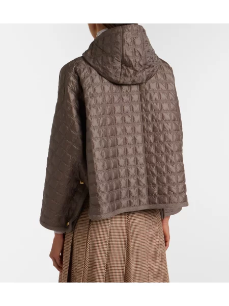Geacă Moncler cu glugă maro
