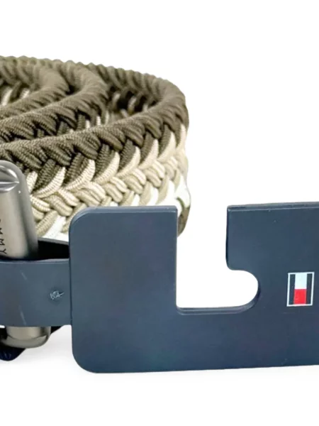 Cu centură curea Tommy Hilfiger cu dungi țesută verde