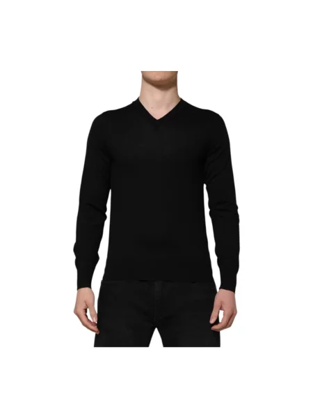 Sweter Dolce And Gabbana z logo czarny