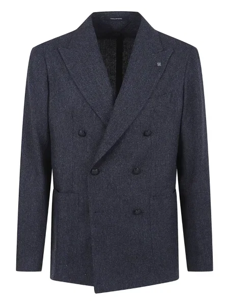 Geacă Tagliatore cu model herringbone albastru