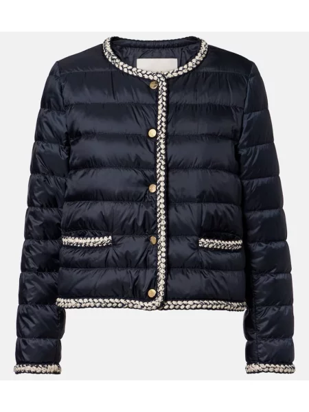 Pikowana kurtka puchowa Max Mara niebieska
