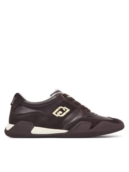 Liu Jo BLOSSOM 02 sneakersy skórzane brązowe