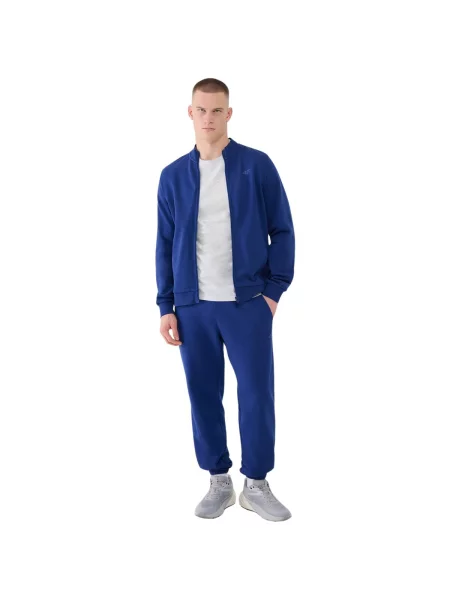 4F spodnie z dzianiny french terry z kolekcji basic S granatowe