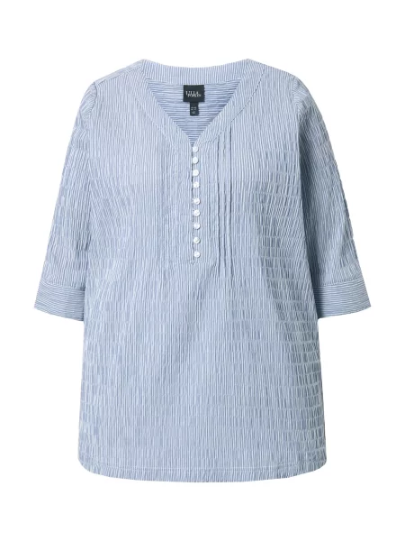 Ulla Popken Tunika svetlo modra bela