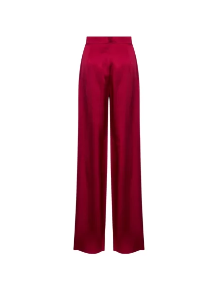 Pantaloni palazzo Max Mara din satin roșu