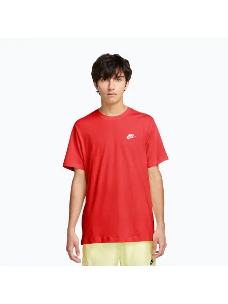 Tricou pentru bărbați Nike Sportswear Club university red/white alb