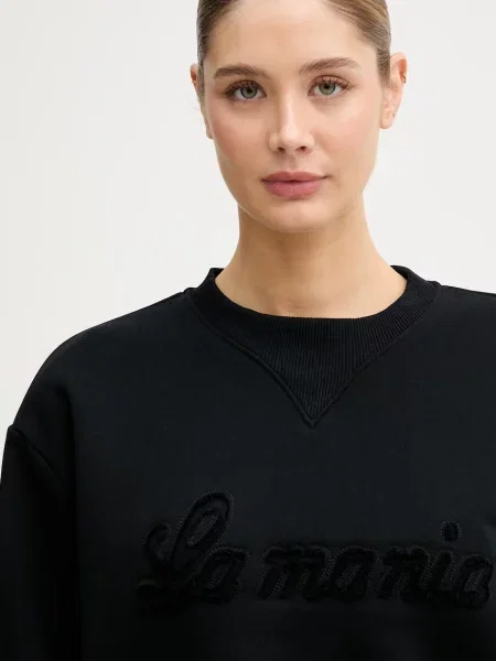 La Mania oversize melegítőfelső női pamuttal fekete