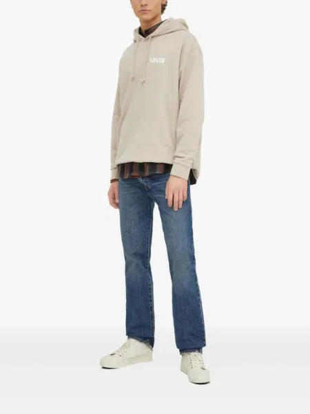 Карирани дънки straight leg Levi's® с шипове кафяво