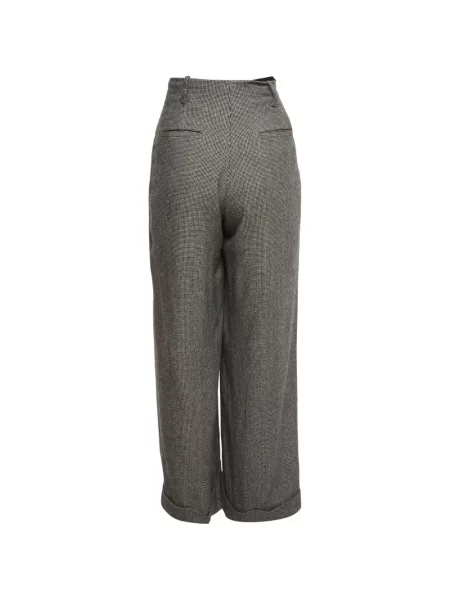Pantaloni Sandro cu talie înaltă cu model pepito gri