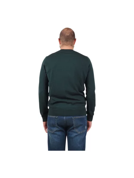 Lniany sweter Lacoste zielony