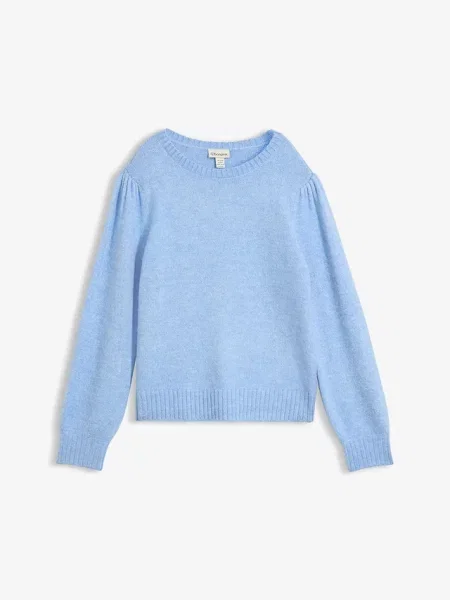 Sweter z bufiastymi rękawami niebieski