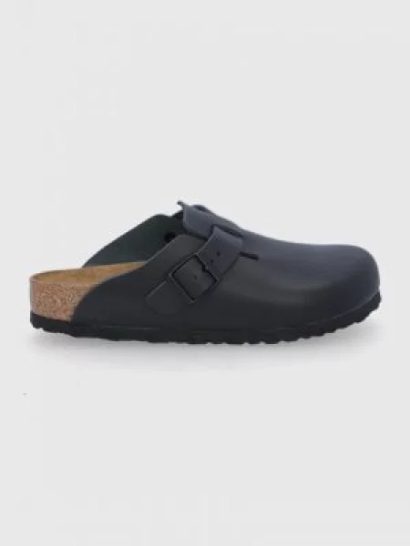 Kožne natikače Birkenstock Boston za žene crna