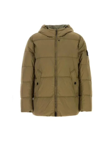 Kurtka Stone Island z kapturem z kamieniami zielona