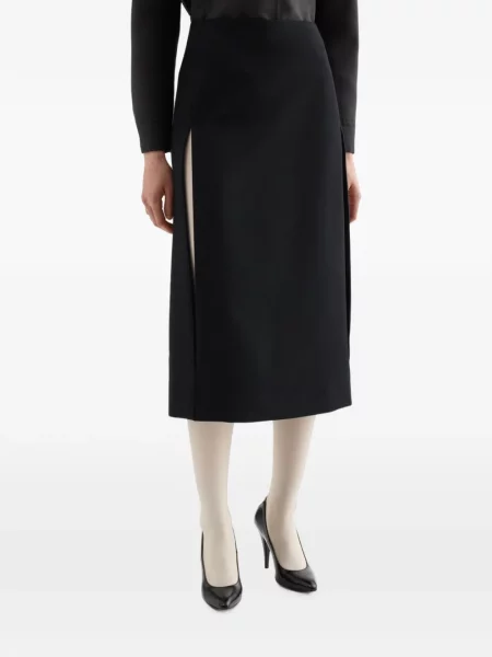 Fustă Jil Sander de mătase negru