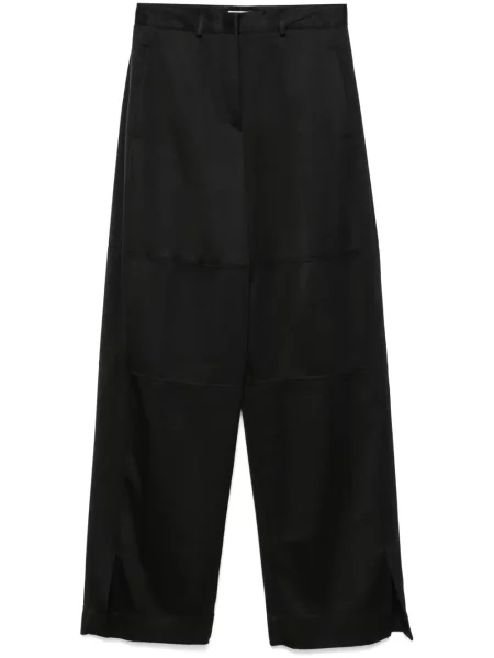 Pantaloni Jil Sander de mătase negru