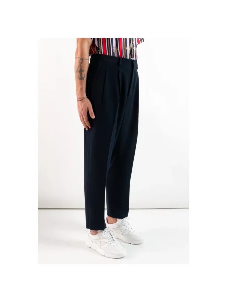 Spodnie Corsinelabedoli wełniane eleganckie niebieskie