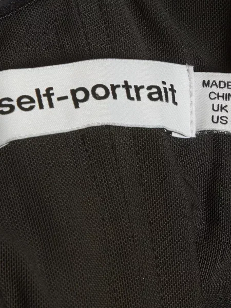 Top Self-portrait cu buline plasă negru