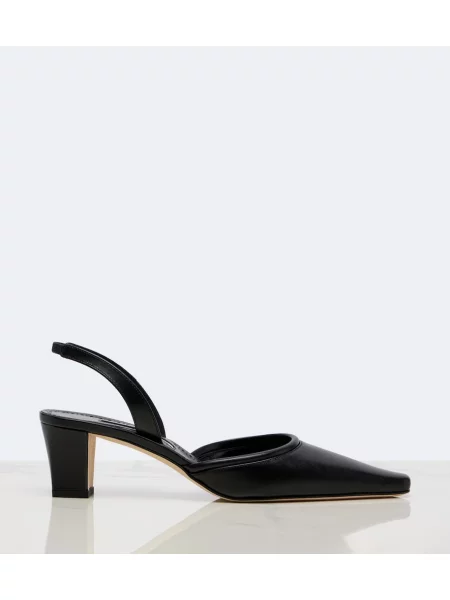 Pantofi cu toc Manolo Blahnik din piele slingback negru