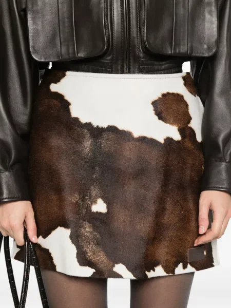 Fusta mini Moschino cu imagine maro