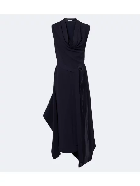 Rochie midi Ferragamo din satin drapată albastru
