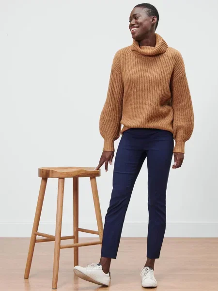 Tchibo Штани повсякденні Темно-синій Віскоза/поліамід сині