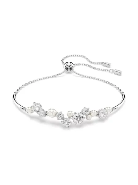 Bransoletka Swarovski z perełkami szara