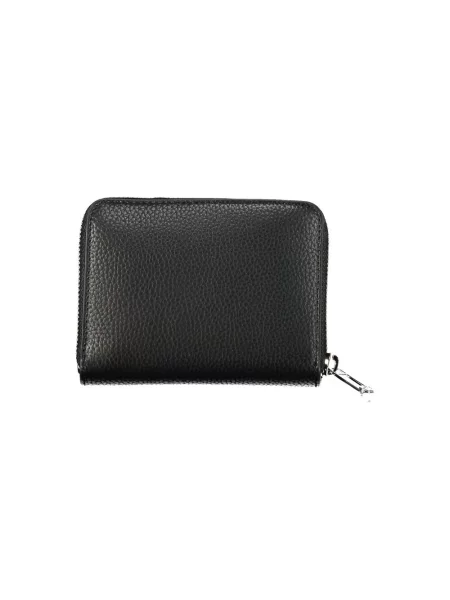 Lniany portfel Tommy Hilfiger elegancki czarny