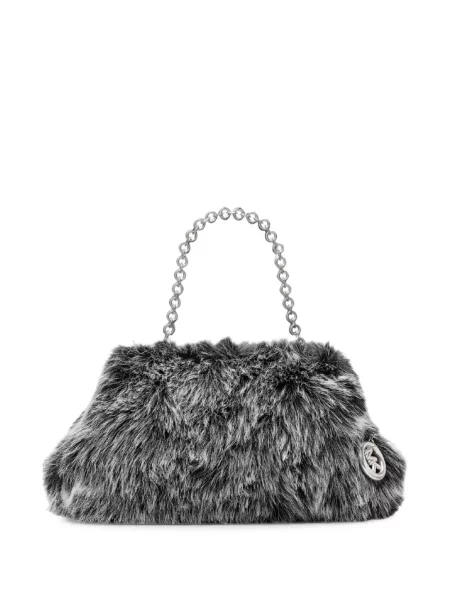 Geantă plic Michael Kors cu blană negru