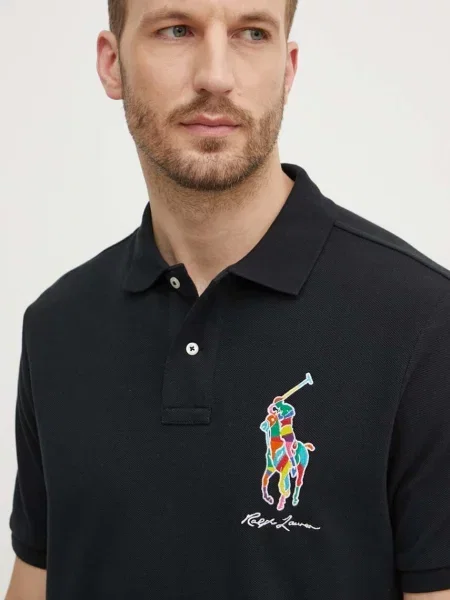 Koszulka polo o kroju classic fit z wyhaftowanym logo Polo Ralph Lauren czarne