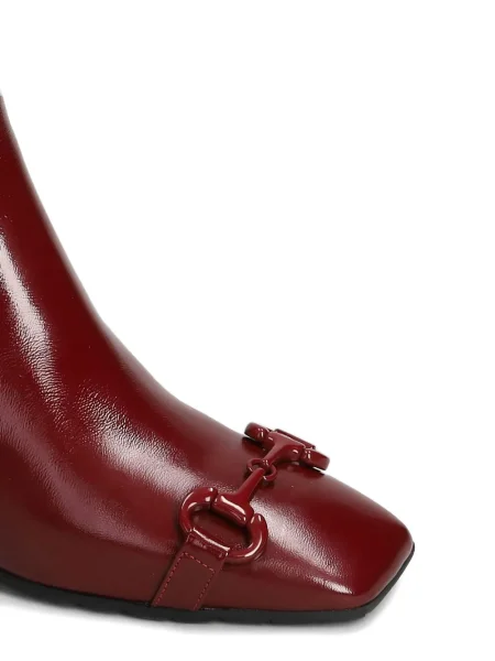 Botine Mara Bini cu vârf pătrat cu cataramă roșu