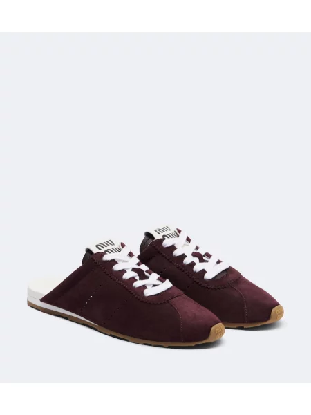 Sneakerși Miu Miu din piele de căprioară